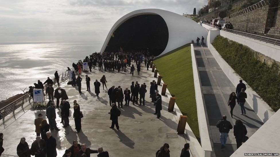 A view of Ravello's Auditorium by Oscar Niemeyer on the day of its official inauguration on 29 January 2009