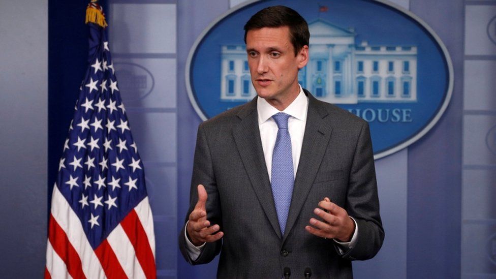 White House Homeland Security adviser Tom Bossert speaks to reporters about the global WannaCry "ransomware" cyber attack in May