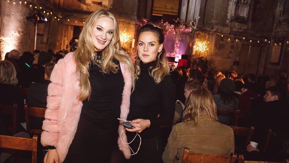 Charlotte Ågren , right, the founder of London Swedes at an event