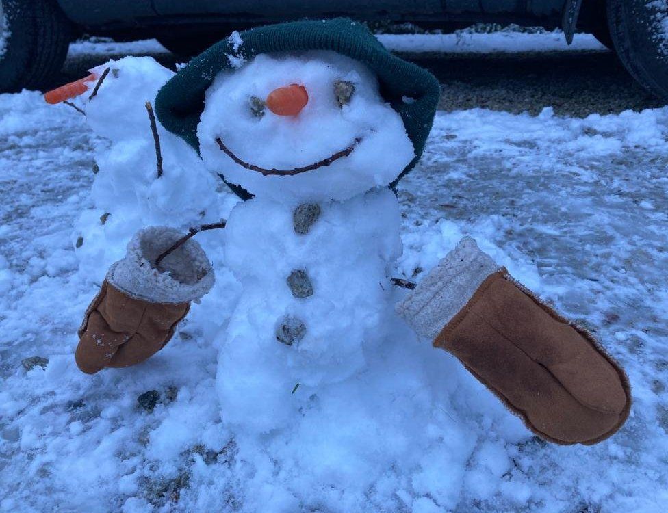 Snowman in Cornwall