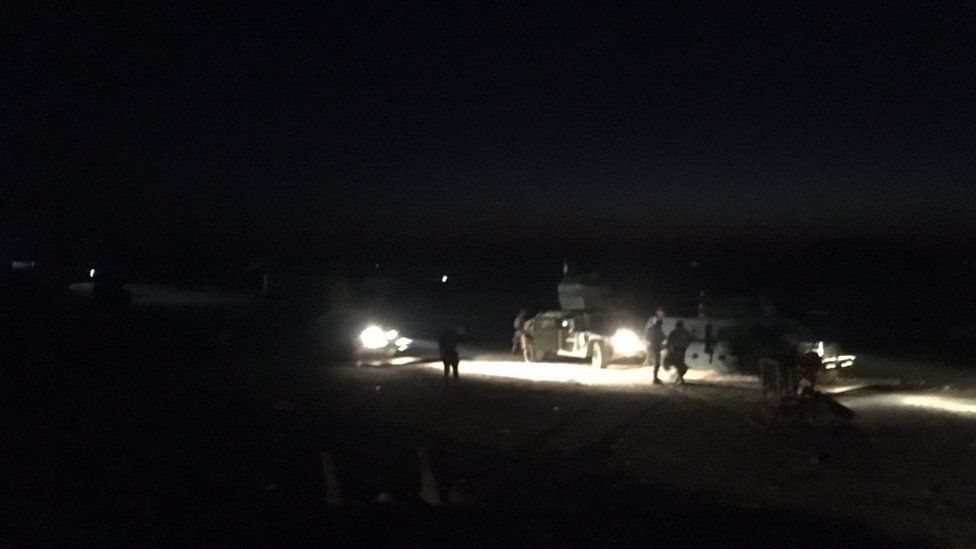 Iraqi armoured vehicles line up near Mosul, 23 February