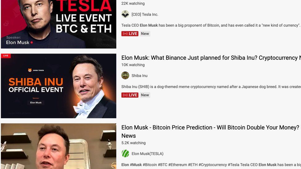 YouTube accused of failing to tackle fake Elon Musk livestream scams