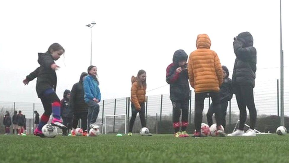 Children using the training facilities