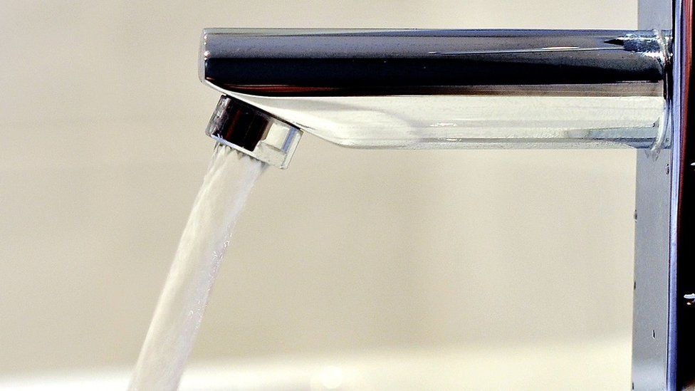Water flowing from tap