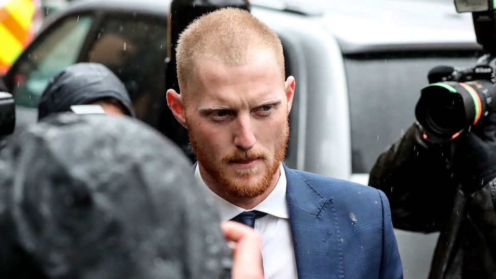 Ben Stokes arriving at court