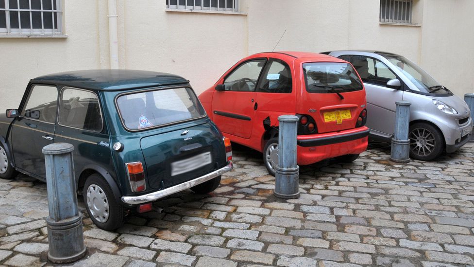 Small cars, parked