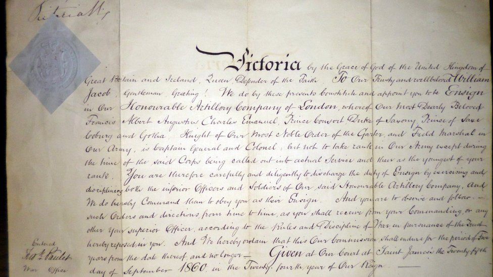 Document signed by Queen Victoria