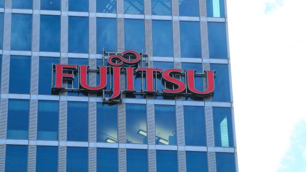 The logo of Fujitsu