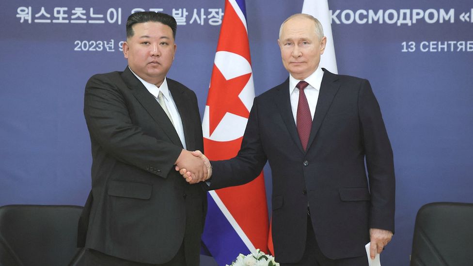 President Putin said he discussed the possibility of military cooperation with North Korea's Kim Jong Un