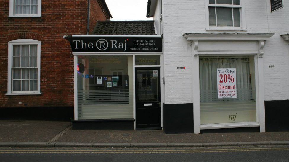 The front of the Raj takeaway in Loddon, Norfolk