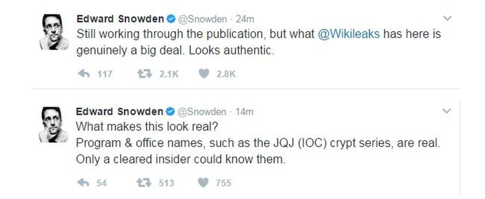 Edward Snowden tweets