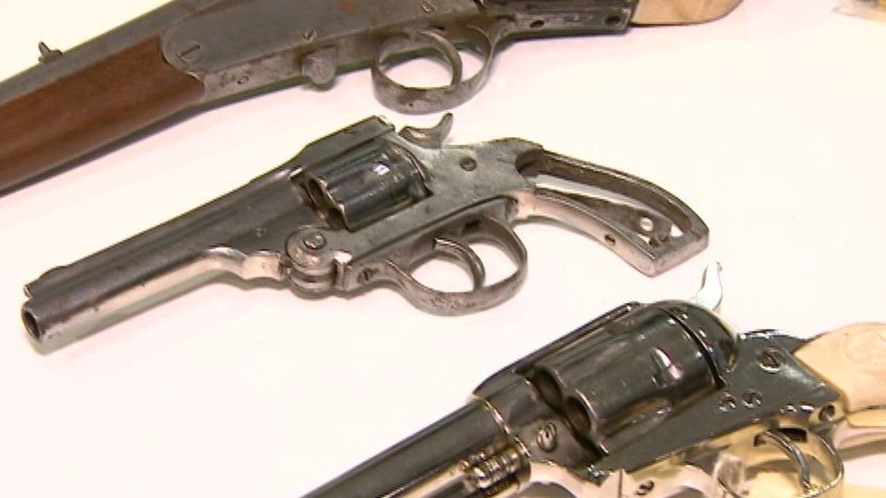 Some of the guns discovered at Bates' property