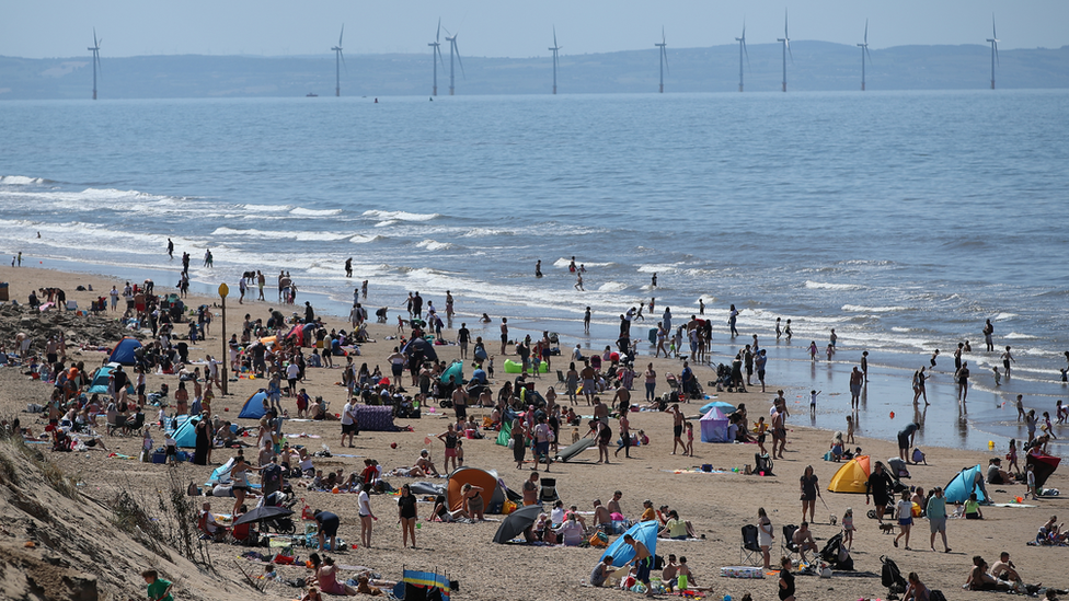 People on Formby beach