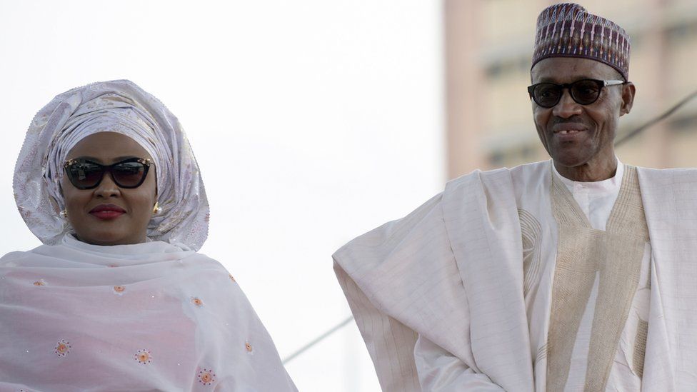 Nigerian President Mohammadu Buhari arriving with his wife Aisha, pictured in 2015