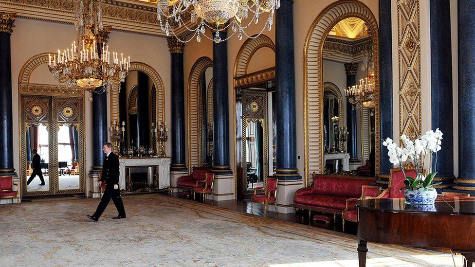 The Bow Room, also known as the Music Room, at Buckingham Palace