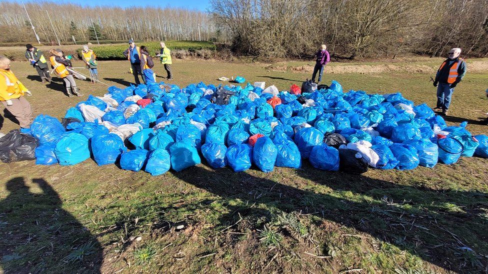 Litter collected by Leicestershire Litter Wombles