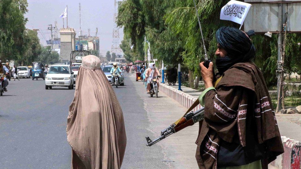 The Taliban patrol on the 102nd Independence Day in Kandahar, Afghanistan, 19 August 2021.