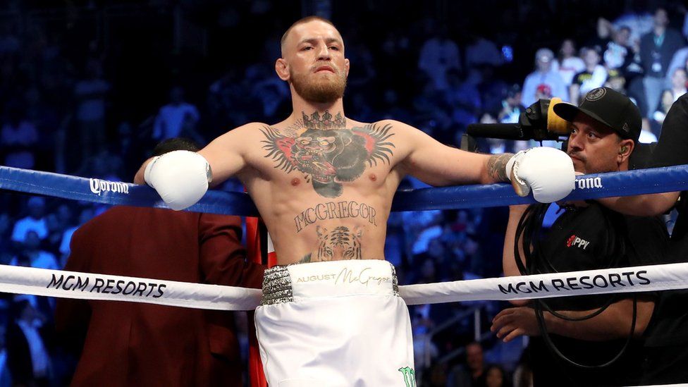 Conor McGregor pictured during his super welterweight boxing match against Floyd Mayweather Jr. in Las Vegas in August 2017