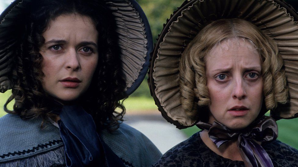 Emma Chambers as Charity Pecksniff in the BBC adaptation of the 1994 novel Martin Chuzzlewit by Charles Dickens