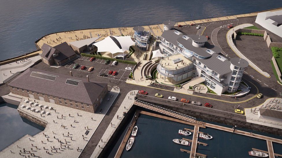 Artist's impression of the maritime centre from above