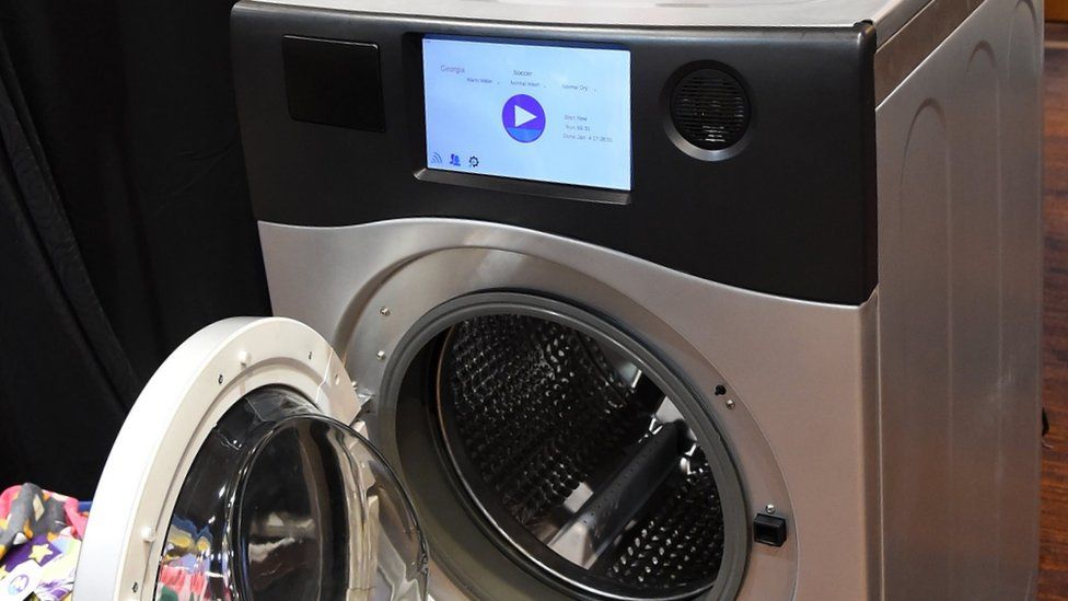 A washing machine with a touchscreen