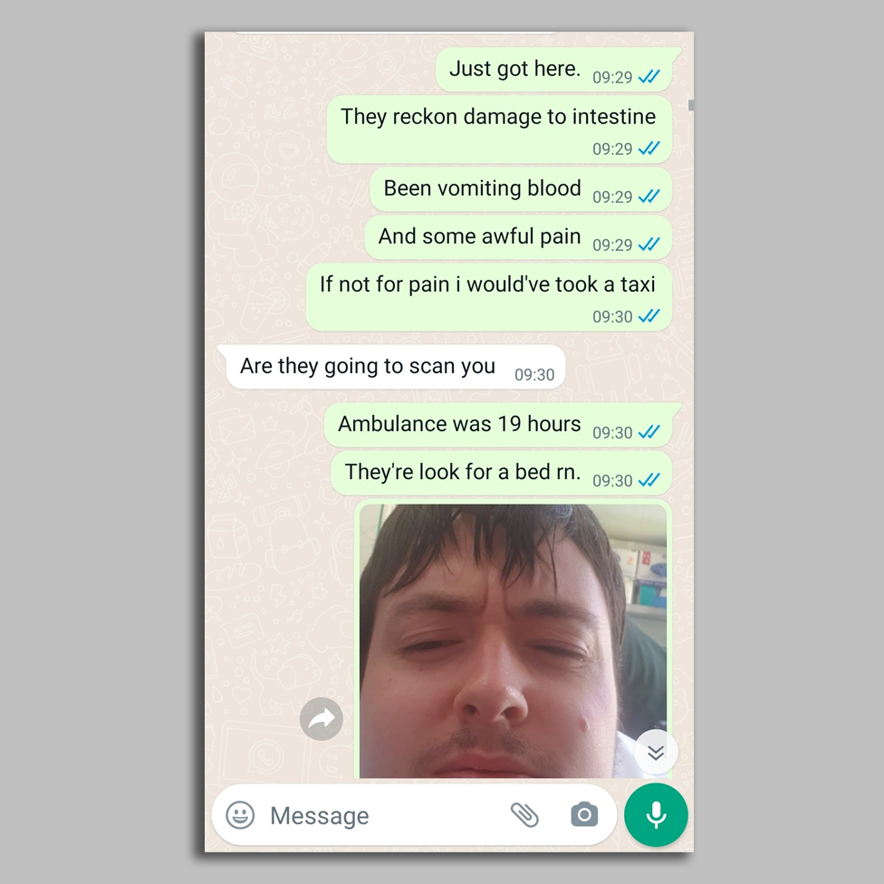Aaron Valentine's Whatsapp exchange with his mother