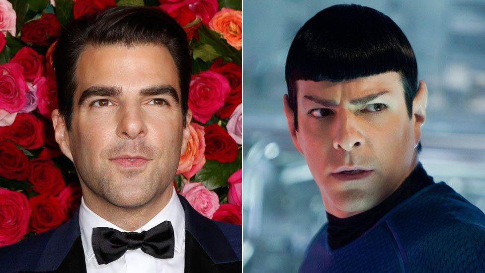 Zachary Quinto in 2018 and as Mr Spock in Star Trek Into Darkness