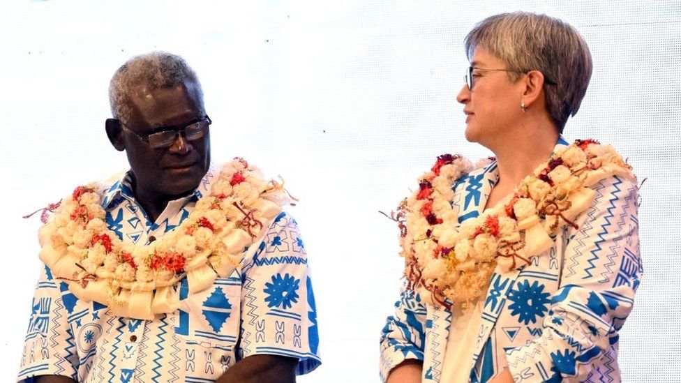 Manasseh Sogavare and Penny Wong