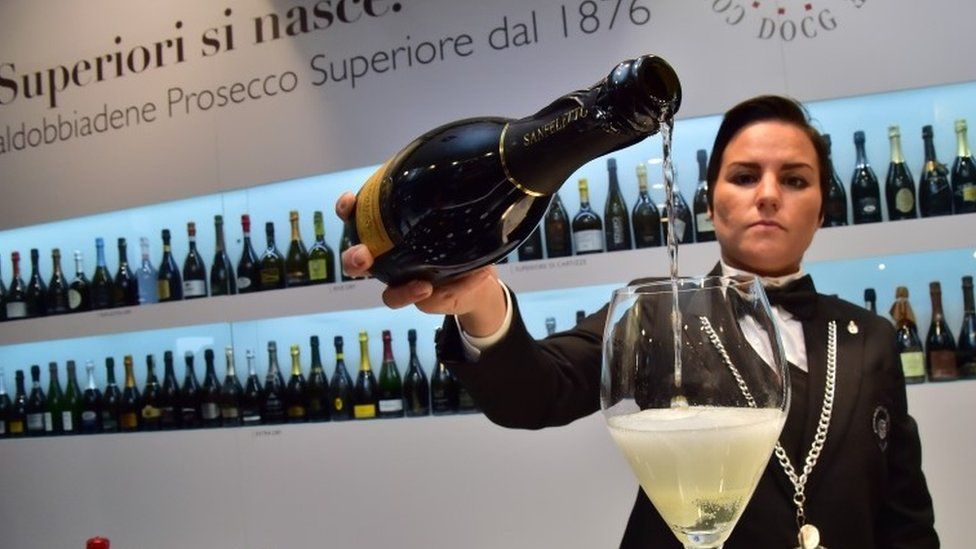 Prosecco being served