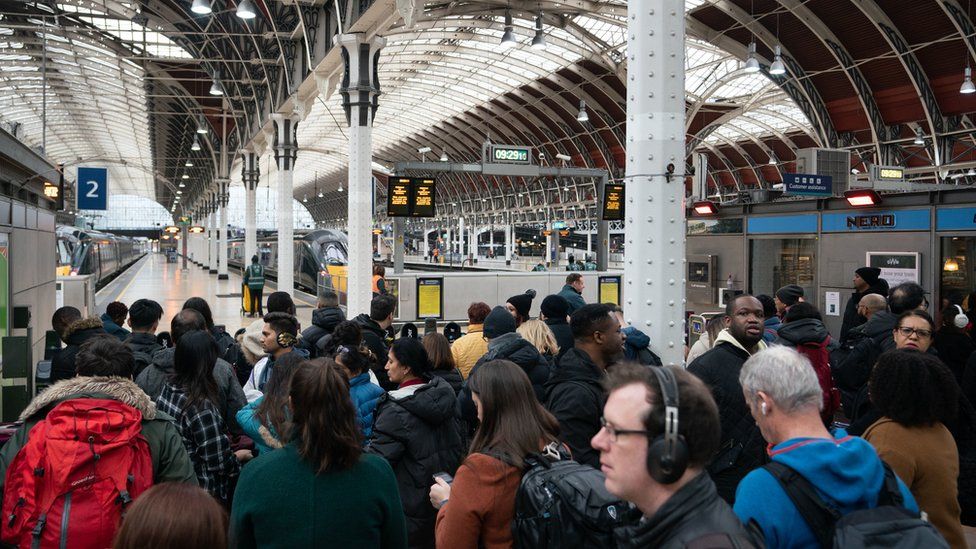 Passengers at Paddington station
