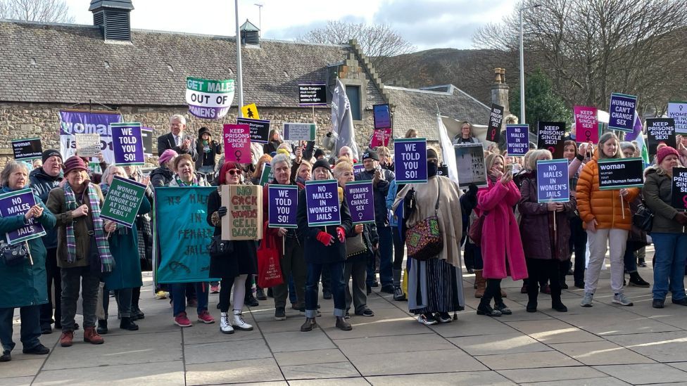 Protest against transwomen being housed with female prisoners