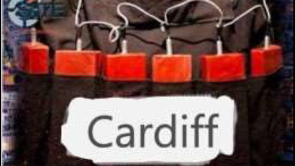 The teenager put a picture of explosives and the name 'Cardiff' on to Instagram