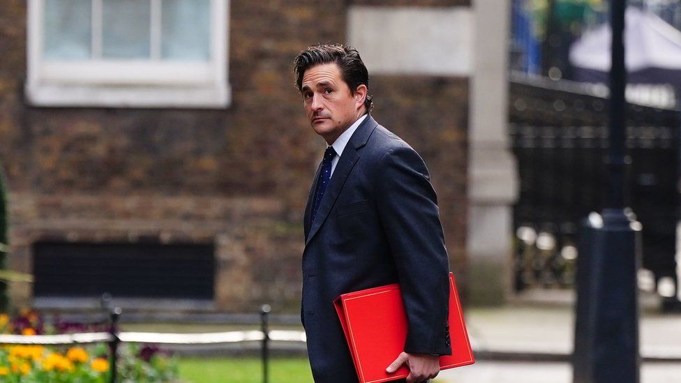 Johnny Mercer arriving at 10 Downing Street on Tuesday morning