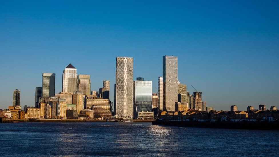File photo showing the skyscrapers of modern day Canary Wharf.