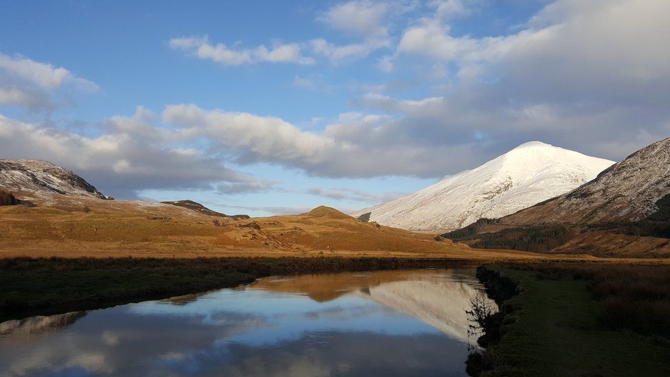 A view of the River Fillan and Ben More near Crianlarich