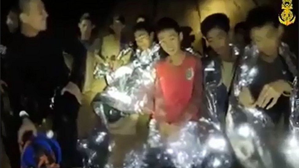 Boys trapped in cave in Thailand speak on camera