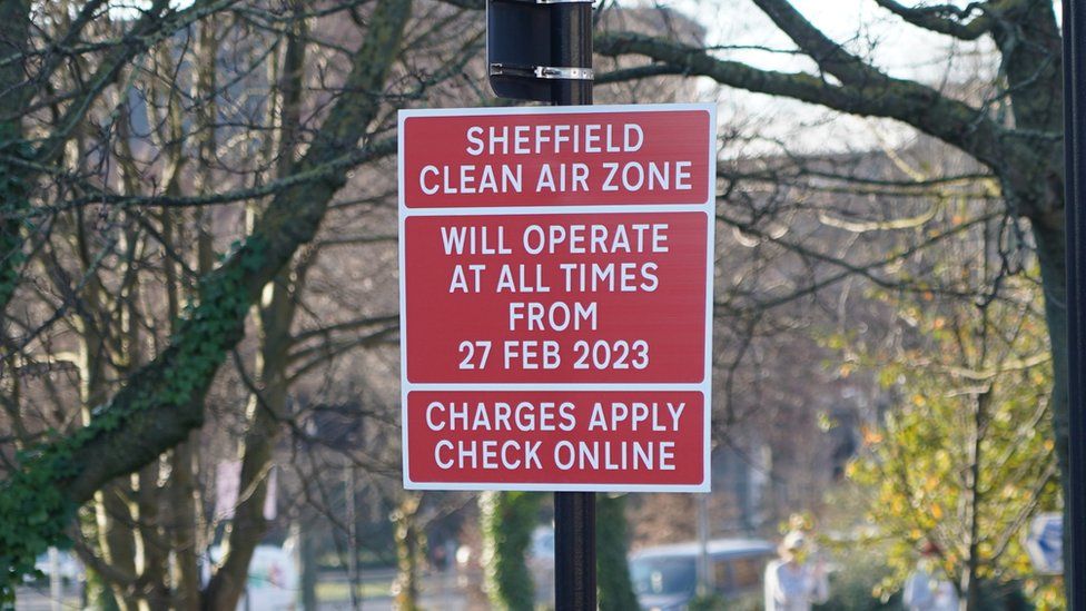 A sign warning drivers of the charges