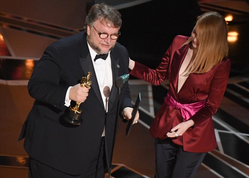 Guillermo del Toro and Emma Stone