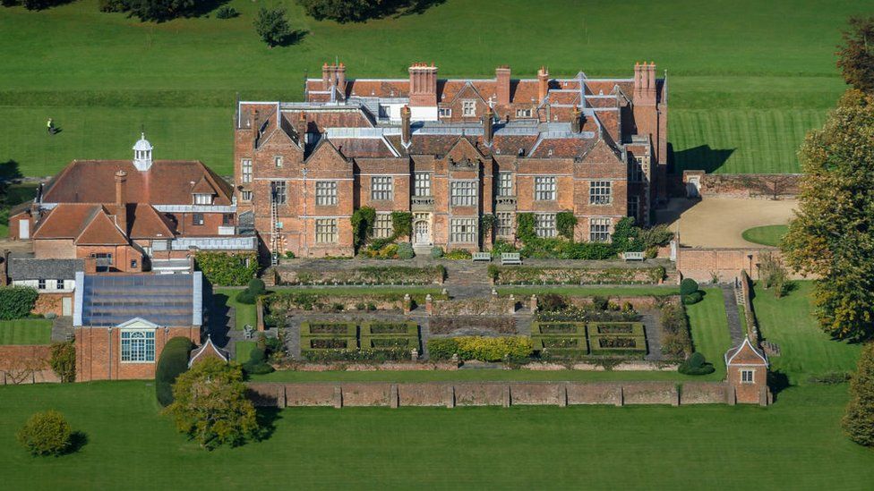 An aerial photo of Chequers, the prime minister's country house in Buckinghamshire