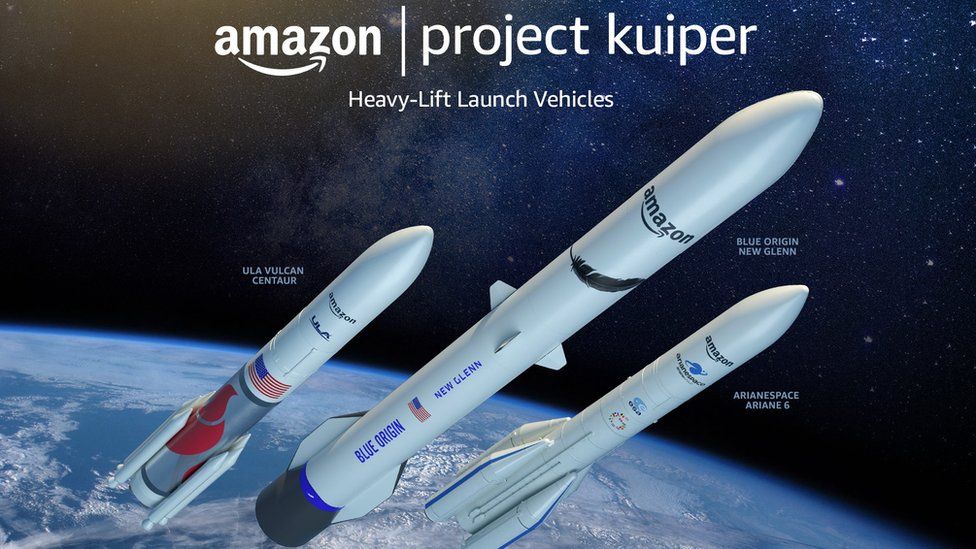 Amazon press image of the three launch vehicles