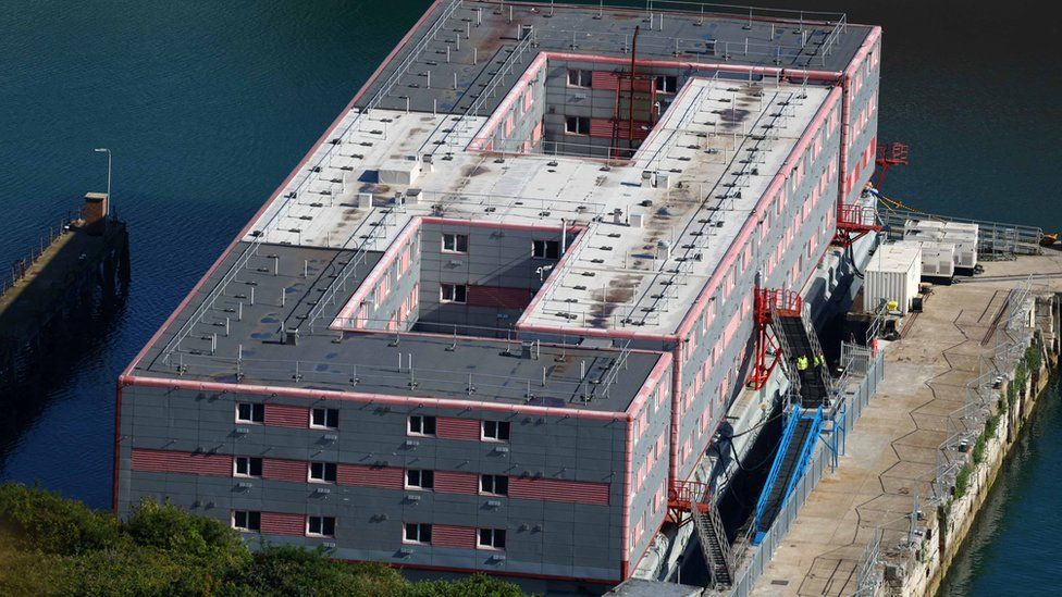 Bibby Stockholm barge: First asylum seekers move onto barge off Dorset ...