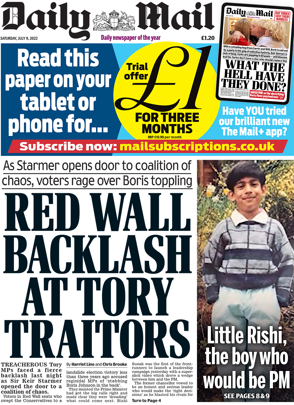 Daily Mail front page
