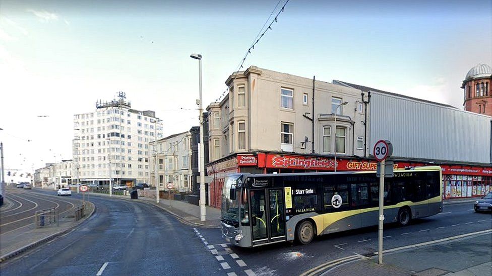 Blackpool promenade shut after building partial collapse BBC News