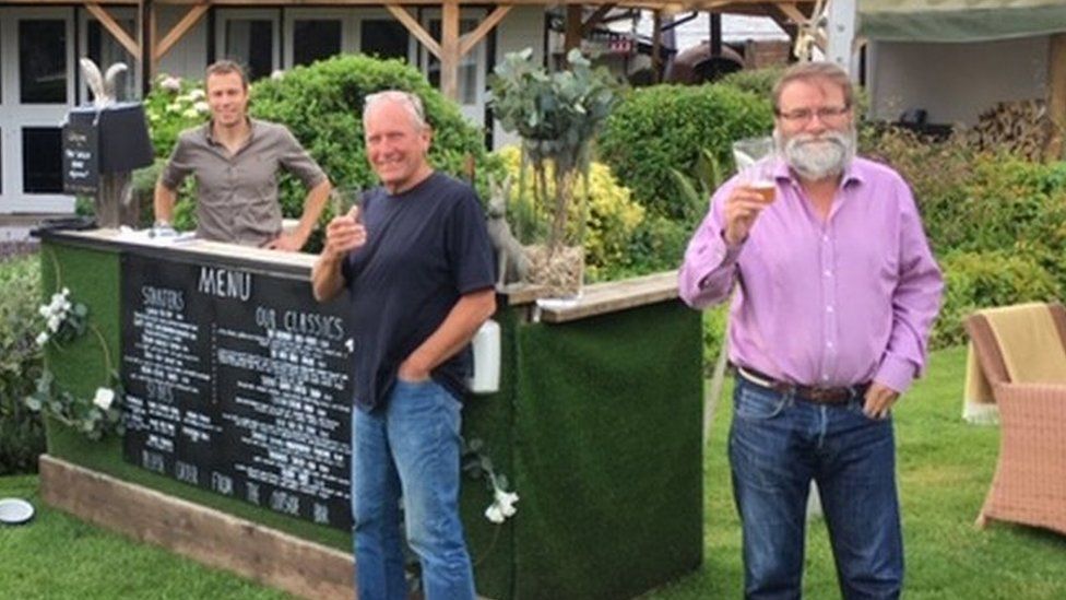 Tintern's Royal George opened its beer garden early on Monday morning