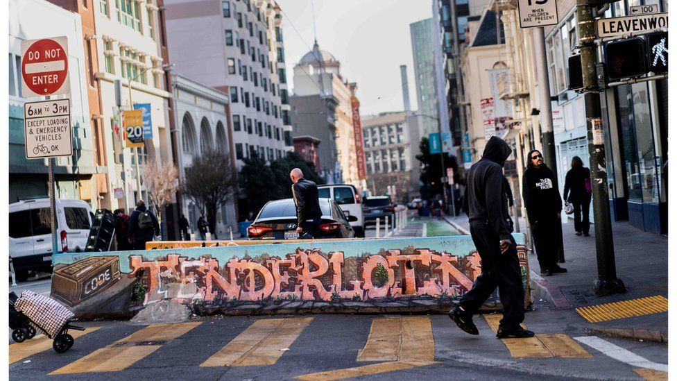 The Tenderloin district of downtown San Francisco, California