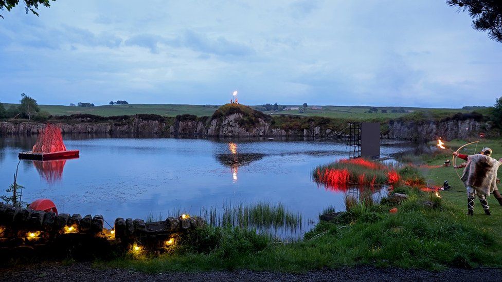 Beacon lighting at Cawfields Quarry