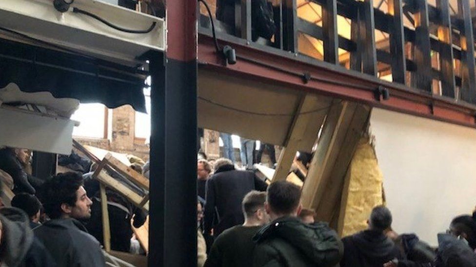 Ceiling collapse at Hackney Wick bar