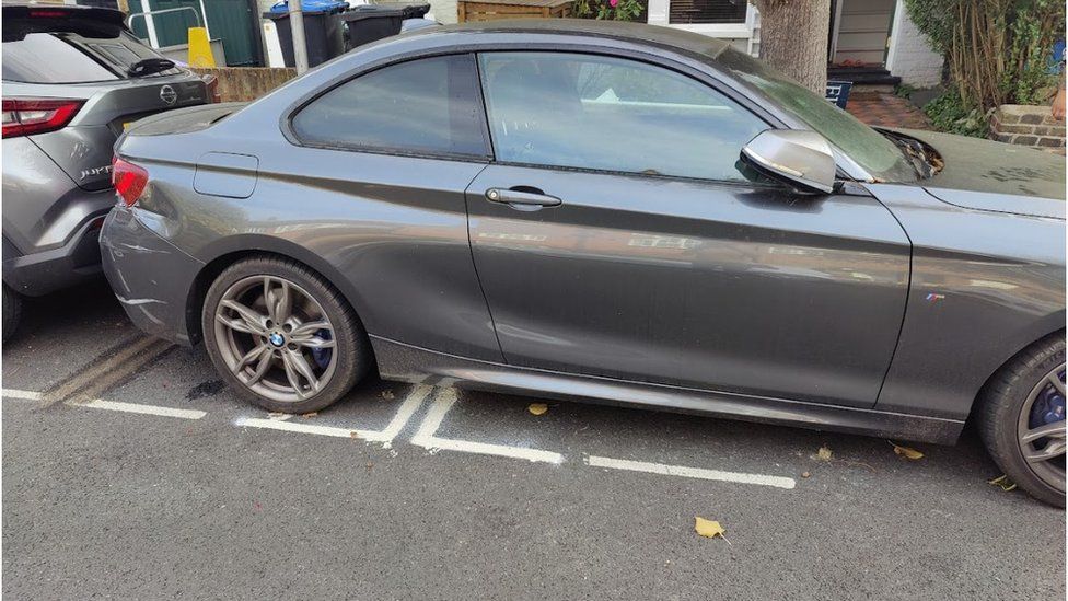 car parked over new disabled bay