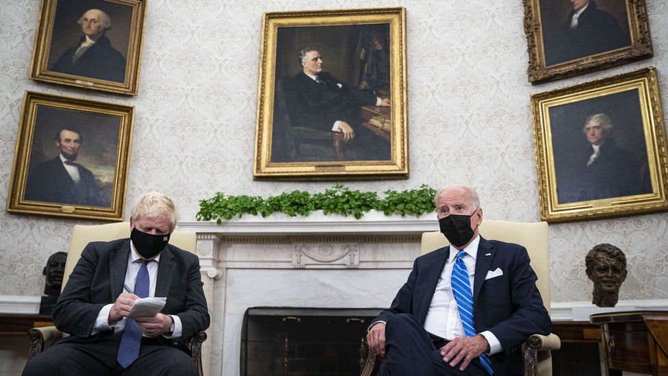 Boris Johnson and Joe Biden in the Oval Office