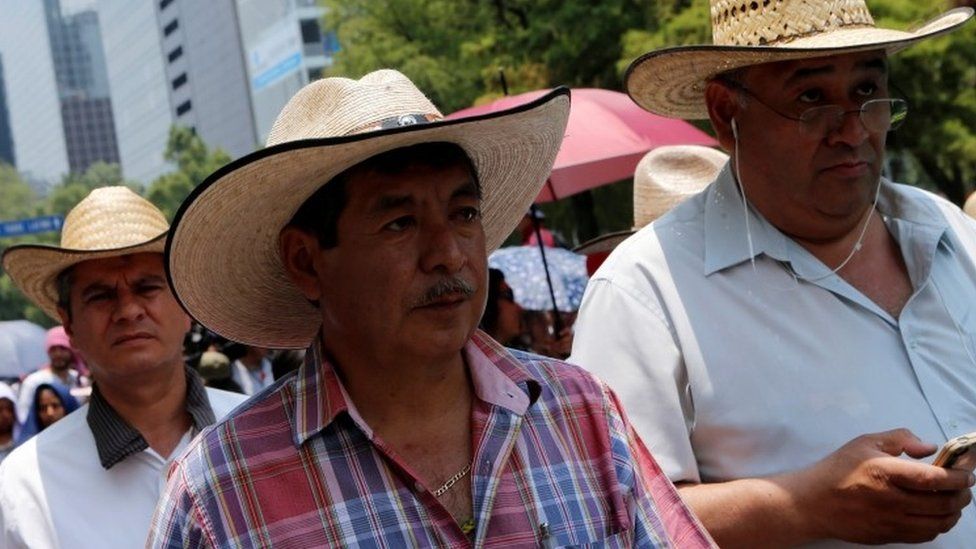 Ruben Nunez, from the CNTE in Oaxaca in a march in Mexico City, 28 May 2016